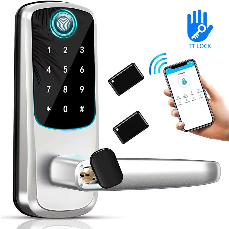 Smart Lock 5 in 1 Door Lock with Handle Biometric Technology Storage Memory Function TT LOCK APP Control