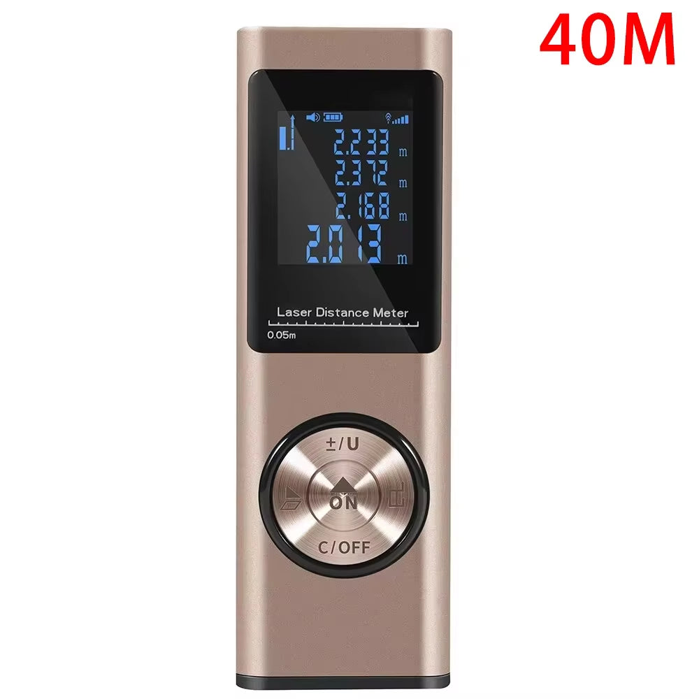SmartMeasure 40M/60M Mini Laser Distance Meter – USB Rechargeable Handheld Rangefinder for Accurate Measurements