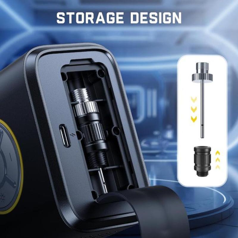 Portable Tire Inflator: Smart ON/OFF Hose Design