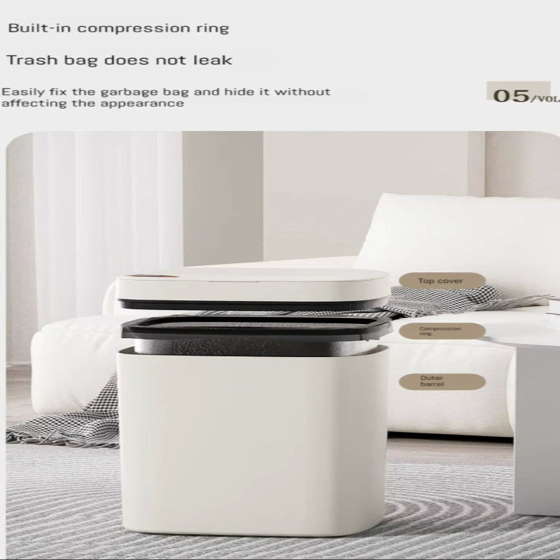 16L Smart Bathroom Trash Can White Non-Contact Narrow Smart Sensor Trash Can Smart Home Automatic Bagging Electronic Trash Can