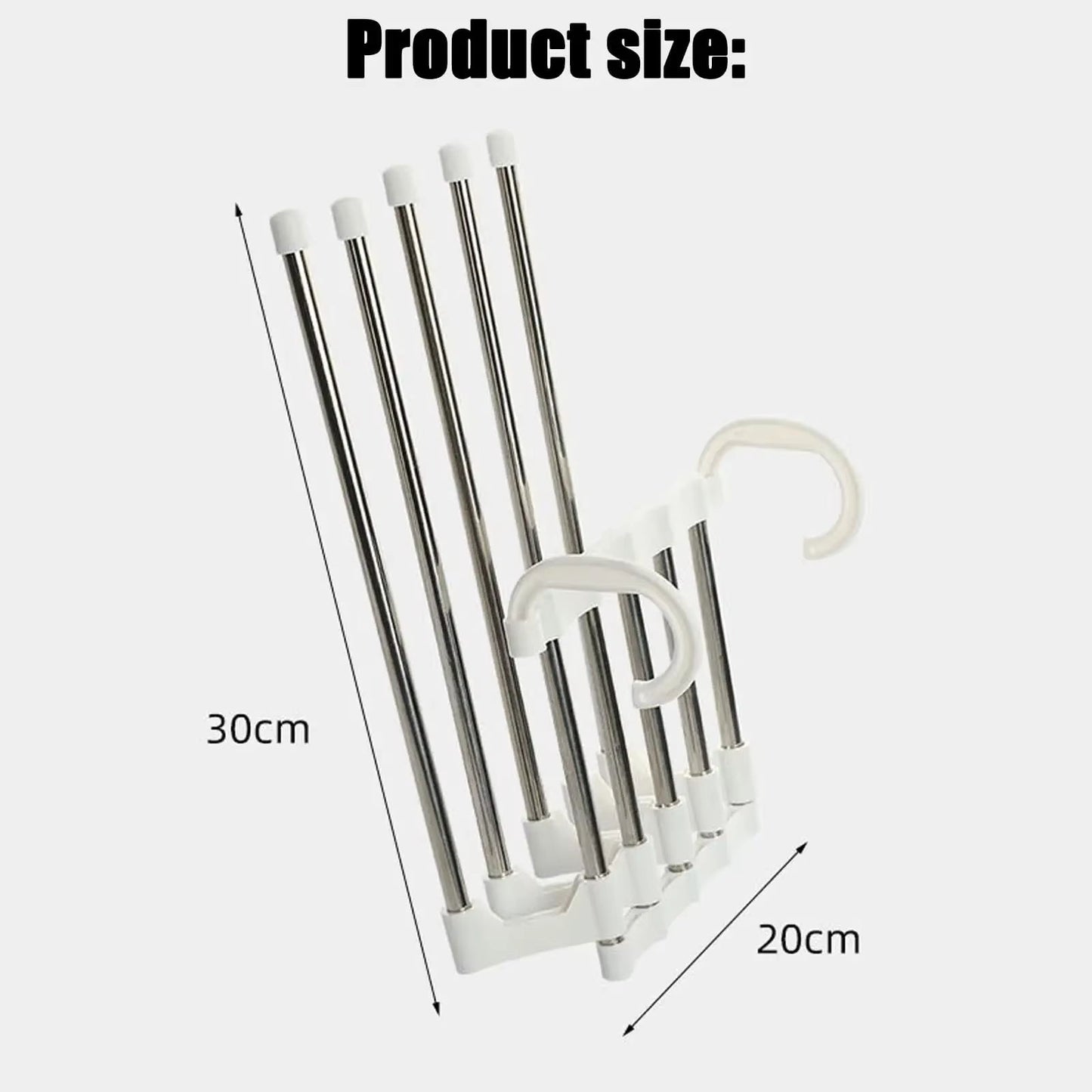 MaxiRack 5-in-1 Magic Trouser Rack – Stainless Steel Folding Pant & Tie Organizer for Closet & Wardrobe Storage
