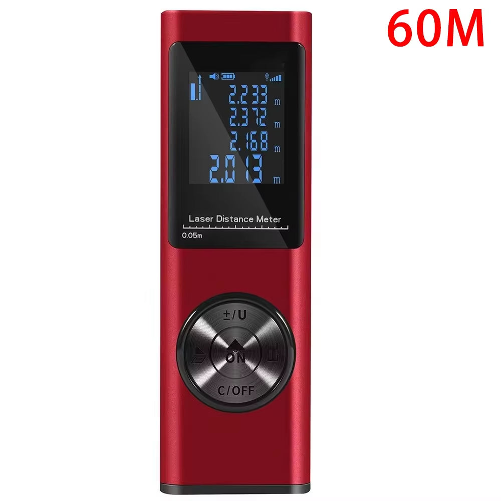 SmartMeasure 40M/60M Mini Laser Distance Meter – USB Rechargeable Handheld Rangefinder for Accurate Measurements